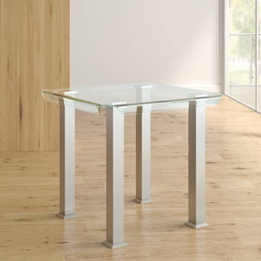 Brayden Studio Glass Top Metal Base Dining Table Reviews Wayfair